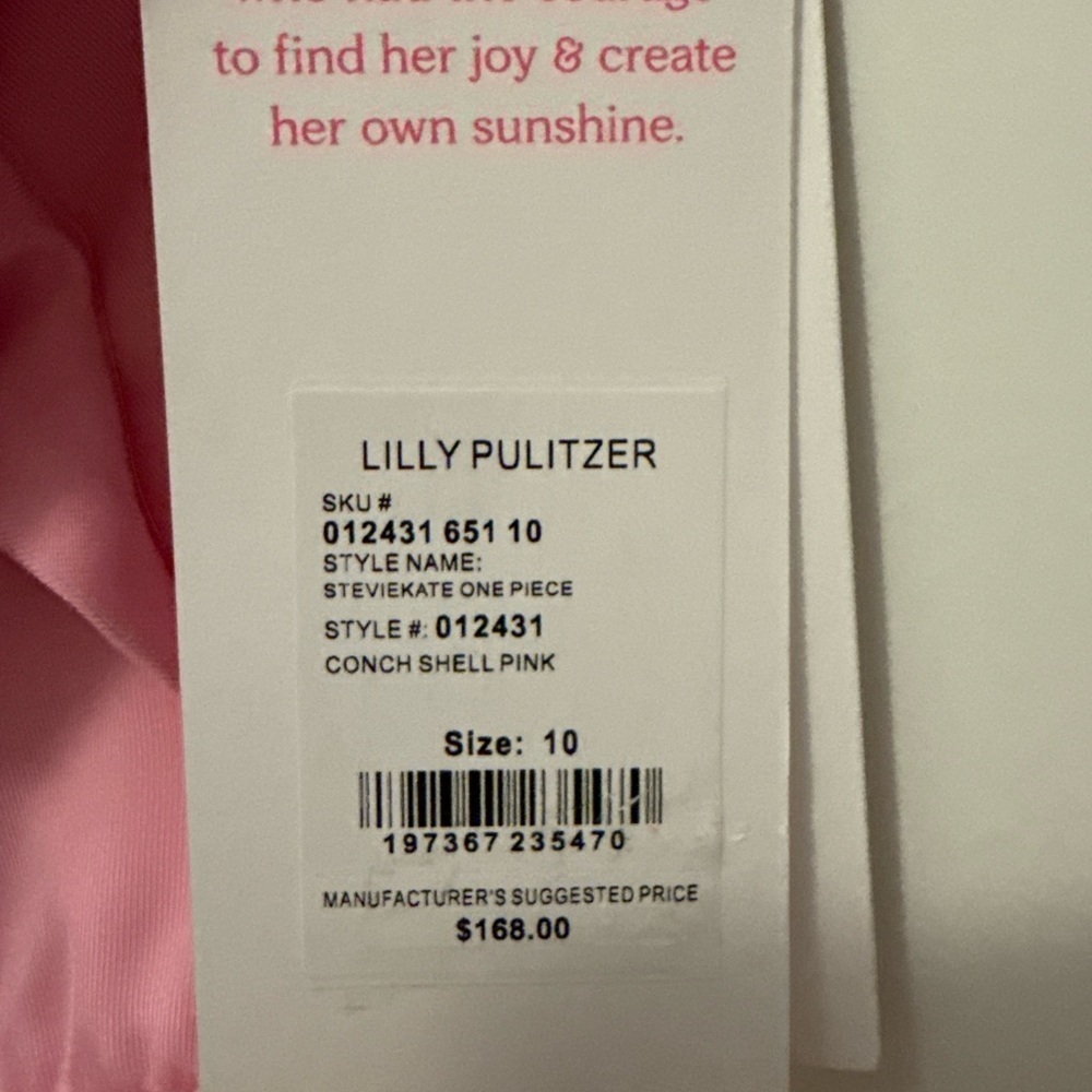 Lilly Pulitzer Steviekate One-Piece Swimsuit Conch Shell Pink Ruffle Sz 10 NWT - Picture 7 of 8